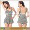 Fashion Foral Printed Slimming One Piece Swimsuit Backless Womens Swimwear