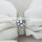 First Class Quality White Gold Finger Rings Multirows CZ Stone Micro Pave Setting Wedding Diamond Rings For Bride