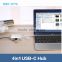 Premium 4 in 1 USB 3.0 Sharing USB C Combo Hub For New MacBook 12 Inch Chrome Book Pixel With Internet Lan Port