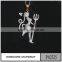 Wholesale two color plated necklace jewelry 925 silver and brass pendant