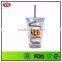 Bpa Free Insulated 450 ml Plastic ice beverage tumbler with spiral straw