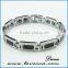 Luxury Fashion Health Energy carbon fiber Bracelet Bangle Men 316L Stainless Steel Bio Magnetic Bracelets Black & Gold Plated