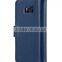 Wallet Card Slot Mobile Phone Cover Blue Genuine Leather Case for Samsung Galaxy Note 7