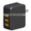 US plug Wall-mount 3 USB Port Multiple Charger, 5v 4.4a, UL, FCC certified