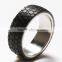 8MM Comfort Fit Stainless steel cross Wedding Band Engagement Ring with Black Carbon Fiber Inlay