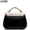 leather women hand bags satchel tote bag black