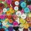 Fancy 4 Holes Round Colorful Red, Blue, White, Yellow, Brown Painted Coconut Shell Button