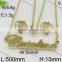 New Arrival Popular Wholesale Jewelry Gold Plated Name and Heart Shape Set