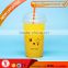 20oz pet plastic cup print with straw
