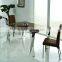 TH308 stainless steel modern marble dining table and chair