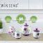Ceramic Tea Pot Set with Teapot, Two Cups and Saucers,