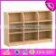 High quality nursery school toy organizer natural wood storage cubes W08C204