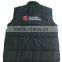 Black sleeveless polar fleece work vest for men waterproof 201T fabric