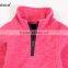  hot sale kids half zipper red girl fleece sweater jacket