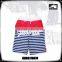 Cotton Stripes Digital Print Mens Swimsuits with Full Mesh Lining