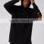 Plain Black Extreme Ripped Oversized Longline Distressed Hoodie Split Side Drawstrings Blank Sweatshirt Men