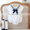 White Linen Bodysuits Baby Bubble Romper Boutique Wholesale Baby Toddler Clothing