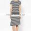 Stripe maternity long dress for pre-mam