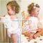 S33629W Summer 2017 Infant Baby Girl Flower Lace Butterfly sleeves Romper Sunsuit Jumpsuit