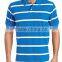 Men's Short Sleeve Striped Pique Cotton Polo Shirt