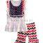 Kids Summer Boutique Clothes 4th of July Baby Short Sleeve T-shirt And Ruffle Stripe Capri