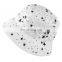 Men's Summer Cotton USA Stars Print Bucket Foldable Fisherman Hat Cap White