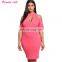 Summer Women's Plus Size Dress Off Shoulder Chocker Butterfly Sleeve Sexy Party Dress