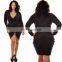 Women 3XL Plus Size Fashionable Summer Sexy Elegant Bodycon V Neck Cocktail Party Long Sleeve Plus Size Dress for Fat Women