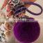 Fluffy and cute real rex rabbit fur monchichi keychain