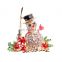 clothes decoration crystal rhinestone christmas snowman brooch