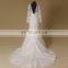 Classical Long Sleeve Scoop Neck Beading Belt Lace Mermaid Wedding Dress