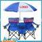 Customized big folding double camping chair with foottrest