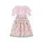 Girl Dresses Off-shoulder ruffled floral spark Embroidery lace long Sleeve Children Girl Dress Wholesale Children cutest