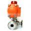 3 Way  SS316 L/T Type Pneumatic Actuator Sanitary  Water Gas Ball Valve