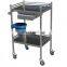 Hospital stainless steel medical treatment trolley operating instrument trolley