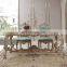 European classic style hand carved Luxury solid wood dining room table set Furniture
