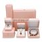 Custom logo romantic sweet wedding leather jewelry box set pu leather ring box