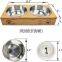 Dog and Cat Basic Feeding and Water Bowl Bamboo Pets Feeder Stand with Stainless Steel or Ceramic Bowls