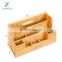 Bamboo Desk Organizer with Handle Office Supplies Pen organizers and Accessories All-in-One Desk File Organizer 9 Compartments