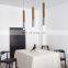 Wood LED Pendant Lighting Hang Lamp Long Tubes For Dining Living Room Kitchen Shop Bar Droplight