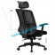 Dining Furniture Fabric and Mesh Upholstery Seat Black Ergonomic Desk Chair Chrome Legs Swivel Office Chair