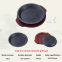 Wholesale cookware sets round sizzling plate fajita teppanyaki pan 24cm black cast iron steak plate with wooden base