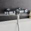 Brushed Chrome Thermostatic Wall Mounted Bath Mixer Taps,Without Shower