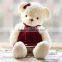 Plush Toy Couple White Bears in Dark Red Cloth/Soft Big Bear Toy Total Length 100cm/Soft Stuffed Bear Valentine Gift