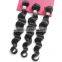 Factory Price Virgin Brazilian Human Hair Weft, Unprocessed Natural Black Loose Wave Hair Extension