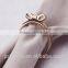 Bow Squares Smooth women Rose Gold Plated stainless steel ring