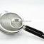 Polished wide rim mesh strainer with silicone sleeve handle