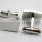 Men's business cufflinks silver rectangle cufflinks