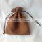 Luxury Soft Faux Suede Drawstring Logo Print Jewelry Pouch&Gift Bag