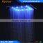 12 Inch Luxurious Bathroom Black Stainless Waterfall LED Light Square Head Shower